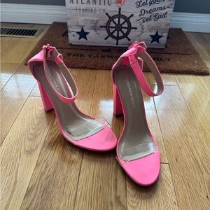 Vibrant Pink Heels with Ankle Strap